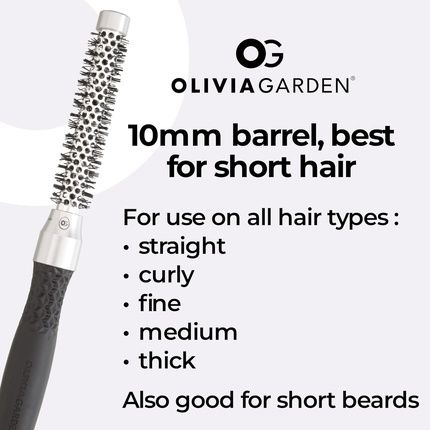 Olivia Garden Essential Blowout Classic Silver Hairbrush 10Mm - Image 3