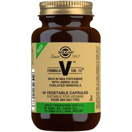 Solgar Formula Vm-75 Vegetable Capsules 60 Capsules - 28 Active Ingredients And 13 Essential Nutrients - For Complete Wellbeing - Vegan & Gluten-Free - Image 3