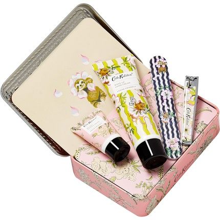 Cath Kidston Story Tree Manicure Set In Tin Hand Cream 50Ml Cuticle Cream 15Ml Emery Board Nail Clippers Complete Nail Care