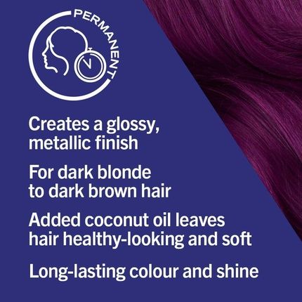 Schwarzkopf Live Urban Metallics Vibrant Permanent Purple Hair Dye With Coconut Oil - Amethyst Chrome U69