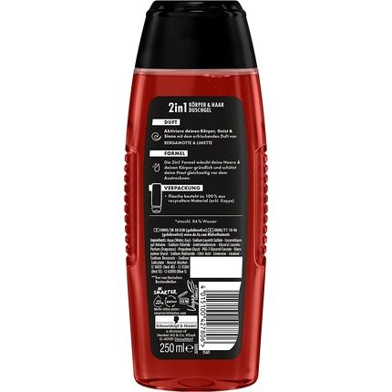 Fa Men Attraction Force 2In1 Body & Hair Shower Gel With Refreshing Bergamot & Lime Scent 250Ml