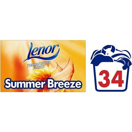 Lenor Fabric Tumble Dryer Sheets Summer Breeze 34 Sheets - Image 3
