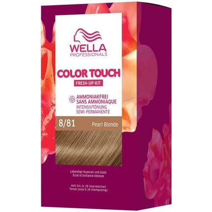 Wella Professionals Color Touch Demi Permanent Hair Colour Without Ammonia 130Ml 8/81 Pearl Blonde With Hair Mask