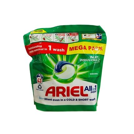 Ariel 3In1 Pods Laundry Detergent Washing Capsules 43 Washes 2 Pack