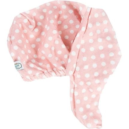 The Vintage Cosmetic Company Pink Polka Dot Hair Turban Lightweight Absorbent Microfiber Hair Towel
