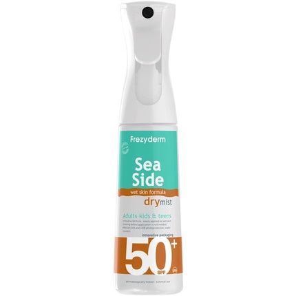 F Frezyderm Dermoceuticals Seaside Dry Mist Body Sunscreen Spf 50 Face And Body Spray Waterproof, Fast Absorbing Sunscreen Spray Ideal For Daily Sun
