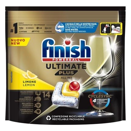Finish Ultimate Plus Dishwasher Tabs 14 Pcs - Lemon