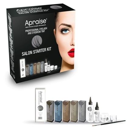 Apraise Eyelash And Eyebrow Tint Black Brown Grey Developer Set Kit With Brush For Salon Use