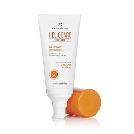 Heliocare Gelcream Colour Light Spf 50 50Ml Sun Cream For Face Daily Uva Uvb Anti-Ageing Sunscreen Protection Natural-Looking Foundation Coverage