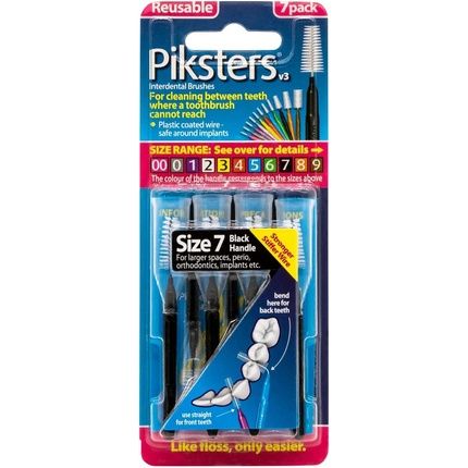 Piksters Interdental Brushes Size 7 Black 1 Count - Pack Of 7