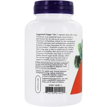 Now Foods Chromium Picolinate 200 Mcg - 250 Caps - Image 3