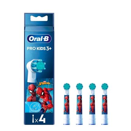 Oralb Kids Spiderman Replacement Toothbrush Heads 4 Count