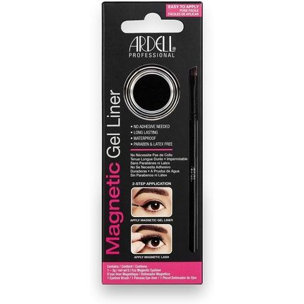 Ardell Professional Magnetic Gel Liner Black Vegan 3G Gel Lash Liner With Brush Applicator