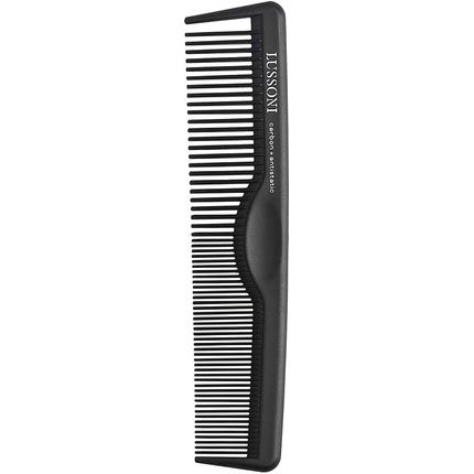 T4B Lussoni Cutting Comb Shatterproof Carbon Hair Cutting Comb For All Hair Types With Antistatic And Negative Ions Coarse And Fine Teeth