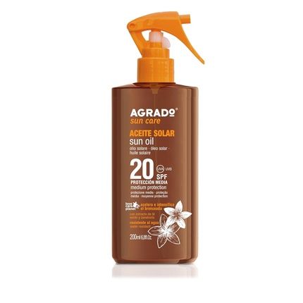 Agrado Sun Oil Spf 20 With Natural Extracts Waterproof 200Ml