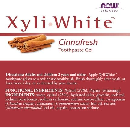 Now Foods Xyliwhite Cinnafresh Toothpaste Gel 6.4Oz 181G - Image 3