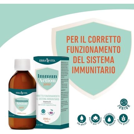 Erba Vita Immun Action Fluid Junior Food Supplement For Kids - Image 3