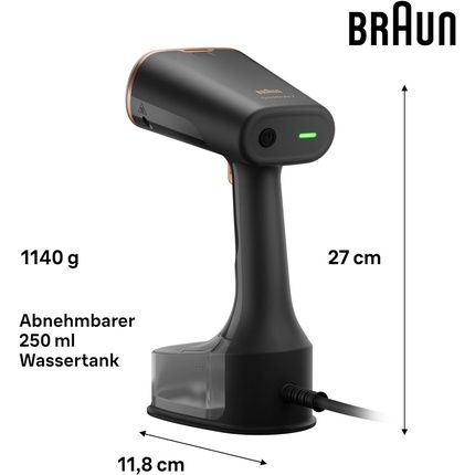 Braun Quickstyle 7 Gs7077Bk Steam Smoother With Dual Freeglide 3D Technology Faststeam Technology Steamer 35G/Min Steam 250Ml Water Tank 3M Cable Length Ready In 35 Seconds 1600W Black/Copper - Image 3