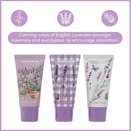 Heathcote & Ivory Hand Cream Trio With Lavender Essential Oil And Shea 30Ml - Pack Of 3 - Image 3