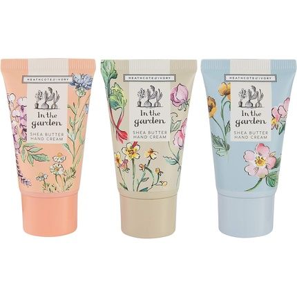 Heathcote & Ivory In The Garden Hand Creams Trio Gift Box Shea Butter Essential Oils Cruelty Free Vegan Friendly Travel Sizes