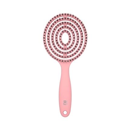 T4B Ilu Lollipop Candy Pink Professional Round Detangling Light Weight Hairbrush For Wet And Dry Hair Designed For Professional Hairdressers Colourful Brush