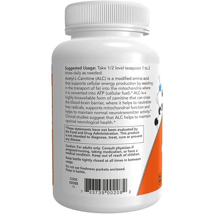 Acetyl-L-Carnitine Powder 3Oz - Image 3
