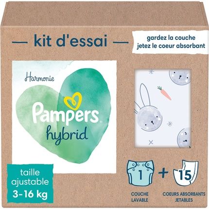 Pampers Harmony Hybrid Trial Pack 1 Washable Diaper + 15 Disposable Topsheets