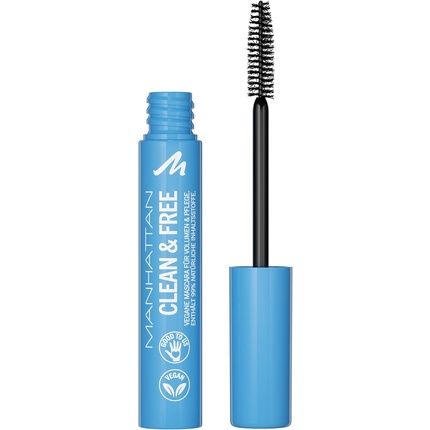 Manhattan Clean & Free Mascara Colour 1010N Black Waterproof Nourishing Vegan 7Ml