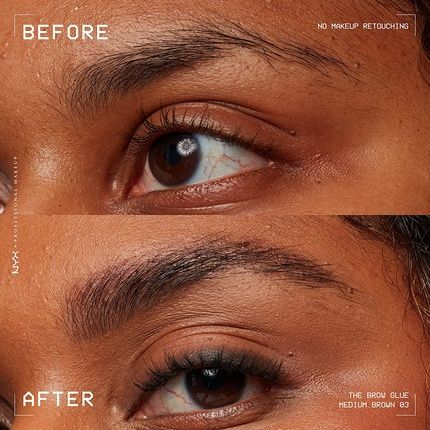 Nyx Professional Makeup The Brow Glue Extreme Hold Tinted Eyebrow Gel Medium Brown 0.17 Fl Oz - Image 3