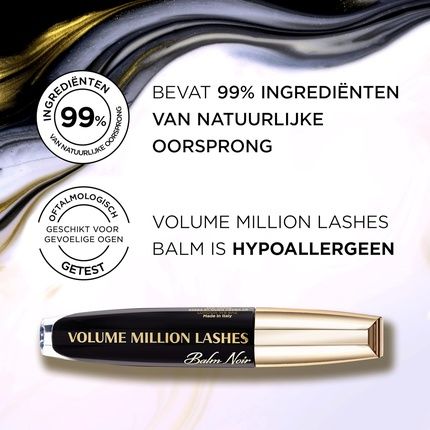 L'Oreal Paris Volume Million Lashes Balm Noir Mascara Black 99% Natural