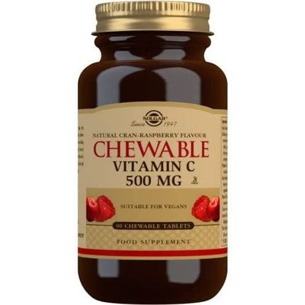 Solgar Vitamin C 500Mg Chewable Tablets Cran Raspberry Flavor 90 Servings 90 Count