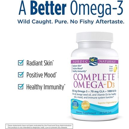 Nordic Naturals Complete Omega-3 * 6.9-D 1000Mg Lemon Soft Gels 60 Count - Image 3