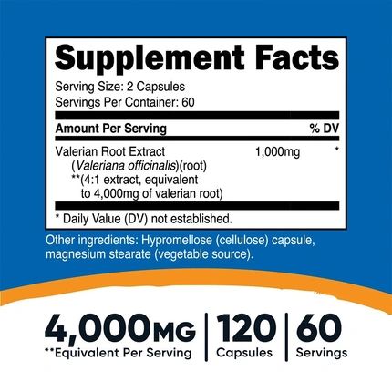 Nutricost Valerian Root 4000 Mg 120 Capsules