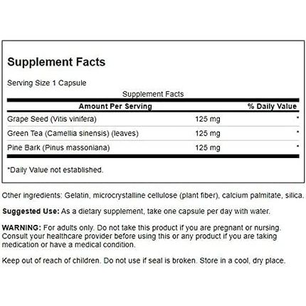 Swanson Grape Seed Green Tea & Pine Bark Complex Herbal Supplement 60 Capsules