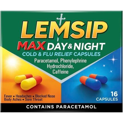 Lemsip Max Day & Night Cold & Flu Relief Capsules 16 Capsules