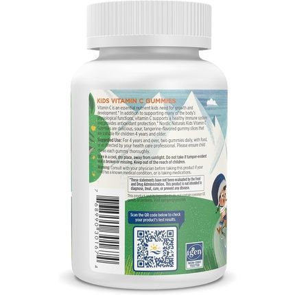 Nordic Naturals Kids Vitamin C Gummies Tangy Tangerine 60 Gummies Vegan - Image 3