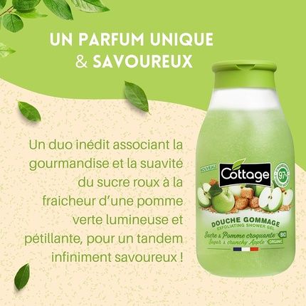 Cottage Shower Scrub Sugar & Organic Crunchy Apple 270Ml