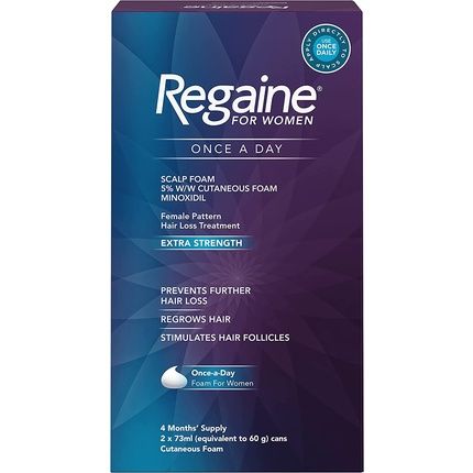 Regaine For Women Hair Growth And Hair Loss Prevention Scalp Foam With Minoxidil 73Ml - Pack Of 2
