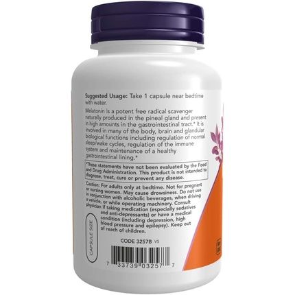 Now Foods Melatonin 3Mg Free Radical Scavenger For Healthy Sleep - Image 3