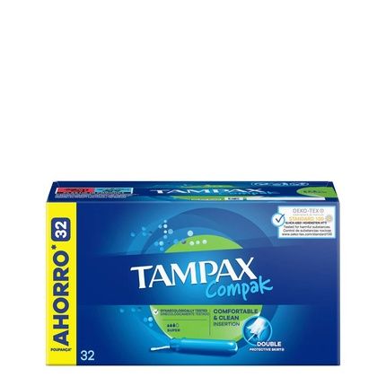 Tampax Compak Super Tampon With Applicator 32 Units