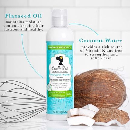 Camille Rose Coconut Water Leave-In Treatment 240Ml - Concentrated Treatment For Shiny, Silky, Soft Hair - Image 3