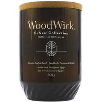 Woodwick Scented Candle Renew Glass Medium Tomato Leaf & Basil 168 G