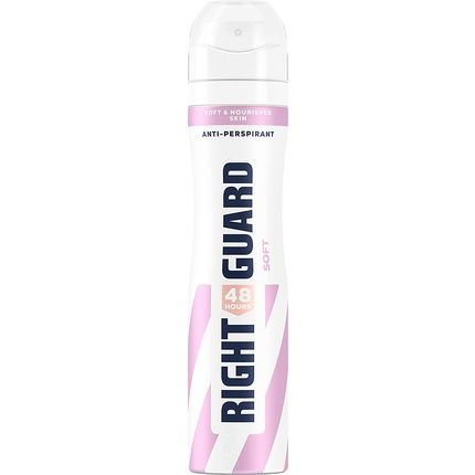 Right Guard Women'S Soft Deodorant 48 Hour High Performance Anti-Perspirant Aerosol Spray No White Residue Alcohol Free Dermologically Tested 250Ml