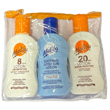 Malibu Travel Pack Sun Tuning Lotions Spf8 Spf20 + Sun Balm - Image 4