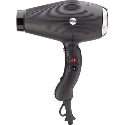 Gammapiu Professional Hair Dryer Dual Aria Ionic With Ion Generator And Heat Control Graphite Black