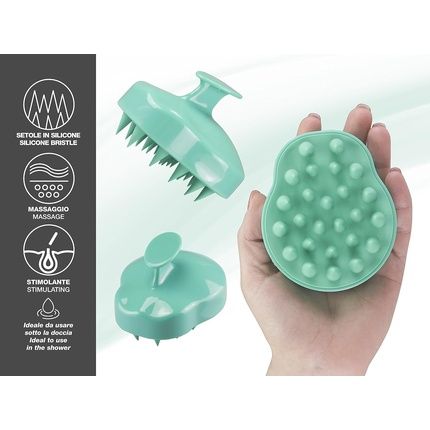 Beper Scalp Massager Silicone Hair Brush For Shampoo And Head Massage Teal