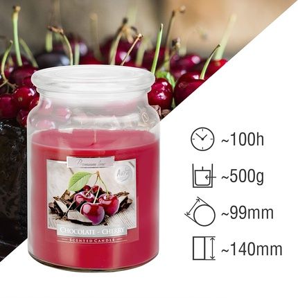 Large Scented Candle In Glass With Lid - Chocolate Cherry