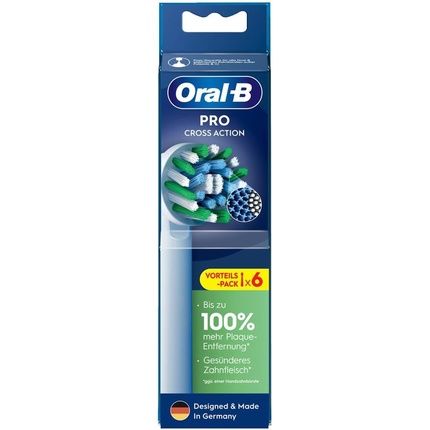 Oral-B Pro Crossaction X Shape Electric Toothbrush Heads 6 Pack White - Pack Of 6