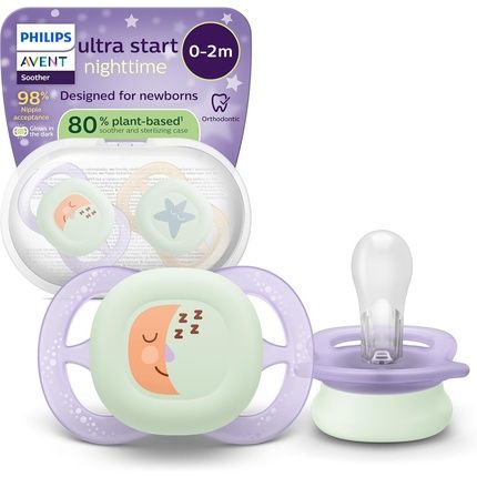 Philips Avent Ultra Start Nighttime Soothers Orthodontic Design For Newborns