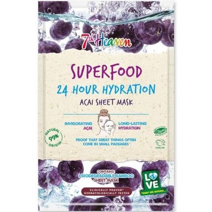 7Th Heaven Superfood Intense Hydration Acai Berry Bamboo Beauty Sheet Mask - Image 4